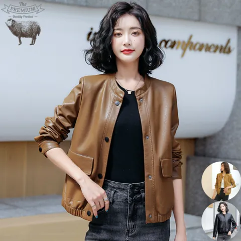 100% 진짜 양가죽 핫아이템 천연 리얼레더 핸드메이드 여성 양가죽자켓 재킷 키작은 트렌드 루즈핏