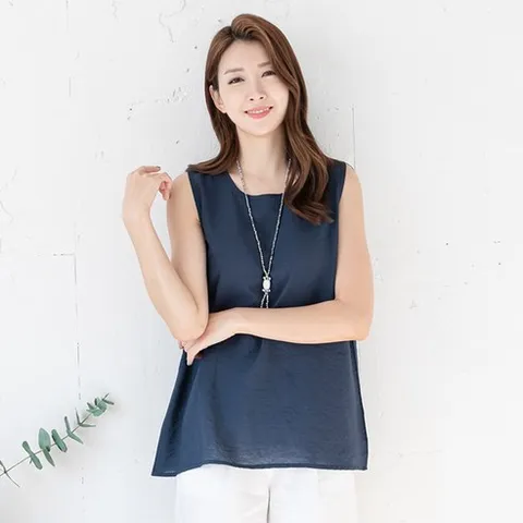 [우일인견] 여성 여름 인견 나시 블라우스
