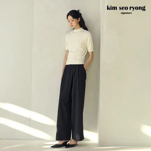 김서룡 25SS 랩 와이드 턱팬츠