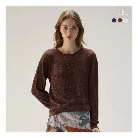 [LBL] ○(런칭가 89 900원)25FW 시스루블록 홀가먼트 롱슬리브 니트3종