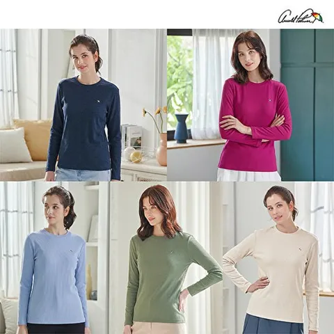 아놀드파마 (26SS 신상) 여성 코튼 골지 티셔츠 (5종)