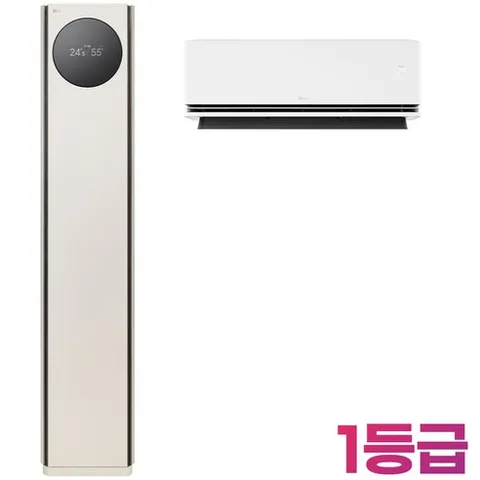 22+6평형 1등급/ FQ22GN9BE2/ LG 휘센 AI 오브제컬렉션 타워I 에어컨 2in1 (9시리즈)/색상 카밍베이지/스탠드+벽걸이+실외기/멀티형 에어컨 2026년 출시/