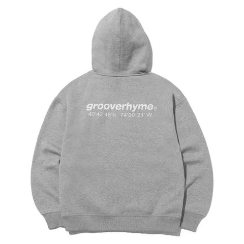그루브라임 GROOVE RHYME 유니)C100 3단쭈리 - LOCATION 후드(세미오버핏)(멜란지그레이)LRARCTH732P 매장정품 227796