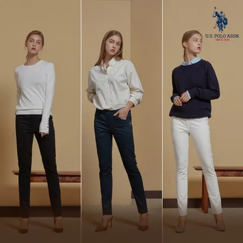 [단품]USPA 화이트라벨 여성 웜기모 코튼팬츠