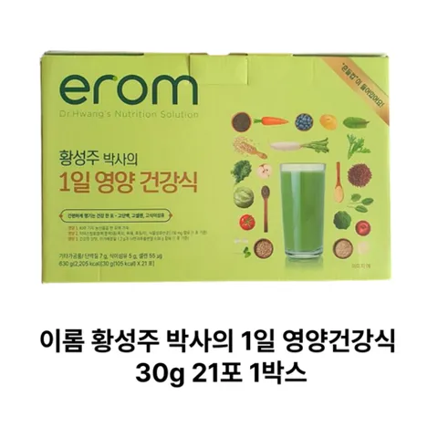[정품] 이롬 1일 영양 건강식 황성주박사 생식 아침대용 고단백 하루 야채주스 한 박스, 1개, 630g