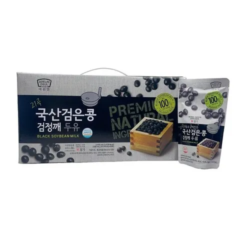 아름뜰 맷돌로 갈아만든 국산 검은콩검정깨두유, 180ml, 40개