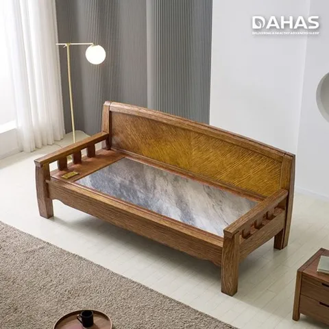 장수돌침대 다하스 1337P 고재 샤인스톤 돌쇼파, 브라운