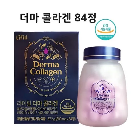 식약처인정 더마 콜라겐 비오틴 조여정 라이필 효능 식약처 인정 알약, 84정, 1개
