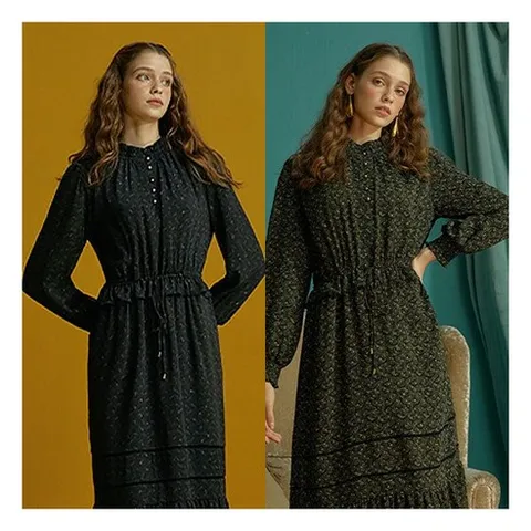 [안나수이] [최초가 129 000원] 메탈릭 쉬폰 원피스 1종