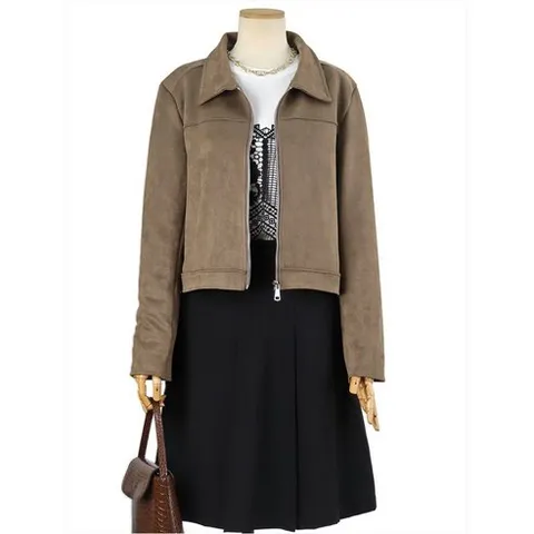 쉬즈나인 카라집업 스웨이드 자켓