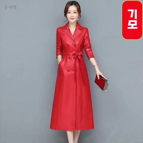 양가죽 더블버튼 롱 트렌치코트 재킷 DH67890