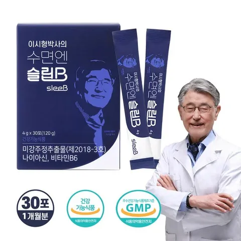 이시형박사의 수면엔 슬립B 수면 영양제 미강주정추출물 감마오리자놀 건강기능식품 분말 스틱, 1박스, 30회분