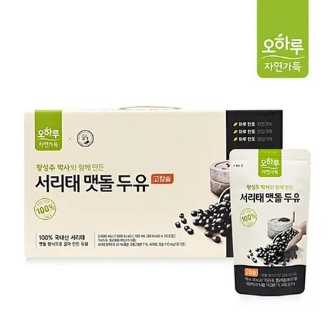 PicknGO 오하루 서리태 맷돌 두유 PG0037, 180ml, 40개