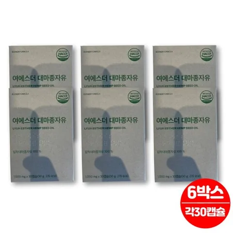 여에스더 닥터 에스더 캐나다 대마종자유 대마종자씨유 대마씨종자유 햄프시드 헴프시드 오일, 6통, 30개입