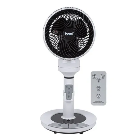 보랄 3D 입체회전 에어서큘레이터 발터치 팬 리모콘형 써큘, 1개