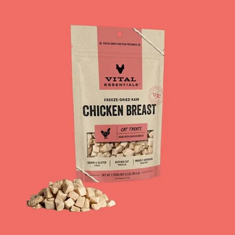 바이탈에센셜 고양이간식 강아지간식 동결건조 고단백 간식 닭가슴살 치킨 트릿 59.5g 땡스스탬프, 바이탈에센셜 캣 고양이간식 동결건조 고단백 간식 닭가슴