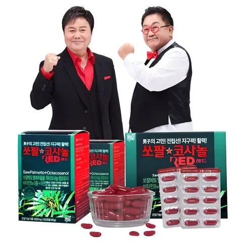 [TV홈쇼핑 인포벨]남자 건강 NEW 쏘팔코사놀 1000mg 4개월 레드 골드 이용식 남진 쏘팔메토, 120정, 1박스