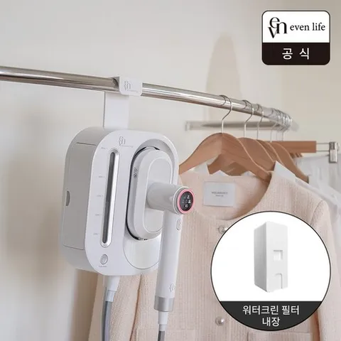 이븐 라이프 2IN1 파워 맥스 스팀다리미 스티밍 EL-LIST01 화이트 실버 스탠드형 일반형 핸디형 건식다리미