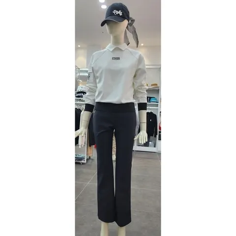 파사디봉무점)P24FSL504XBOU/스컬 장식 벨트 부츠컷 팬츠/간절기. 가을여성골프바지