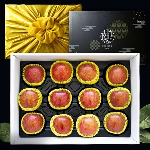[우체국쇼핑][복담은] 명품 꿀 사과 선물세트 5kg 1호 대과 11~14과/보자기동봉+외박스포장, 1개