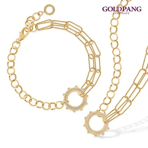 골드팡 18k 엔틱배키투웨이 목걸이 팔찌 세트
