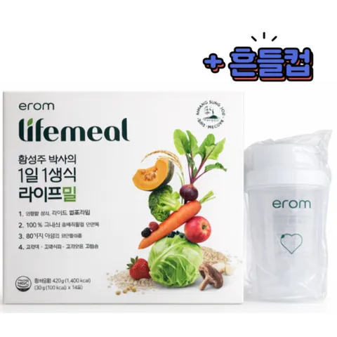 [이롬]황성주박사의 1일 1생식뉴밀플러스420g x 2박스 + 흔들컵