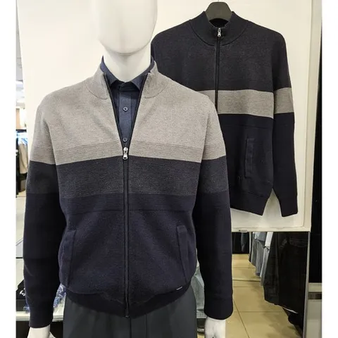 바찌[동아구미점] 남성 FW 바람막이 풀집업 삼색 포인트 니트 가디건 [VK1N3TR131]
