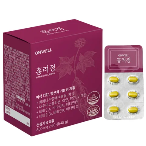 홍려정 여성 갱년기 영양제 바이트로겐 식물성 에스트로겐 여성 호르몬 영양제 대두 이소플라본, 2박스, 60정