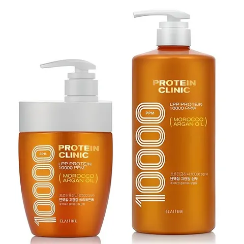 엘라스틴 프로틴 클리닉 10000 모로코 아르간 오일 단백질 고영양샴푸플로럴 머스크 향 1L +트리트먼트700ml 세트, 1개
