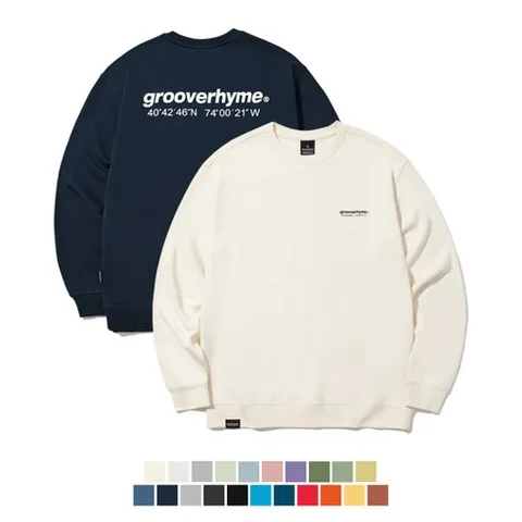 [국내정품] 그루브라임 맨투맨유니) C100 3단쭈리 - LOCATION 맨투맨(세미오버핏)(21COLOR) LRARCTM702P 229027