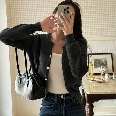 떳다그녀 메리스 캐시미어 가디건 봄가을가디건 트임 브이넥가디건 긴팔 베이직가디건