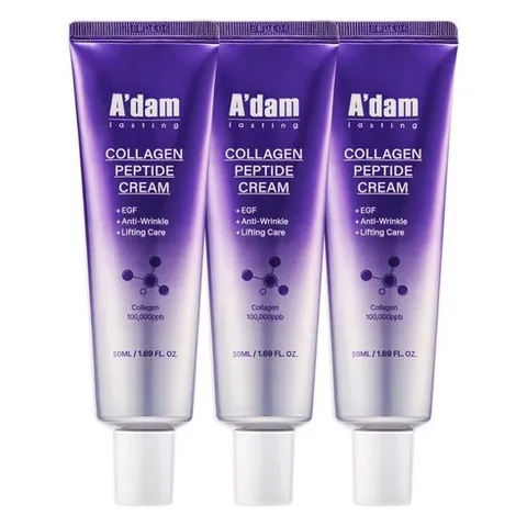 아담공방 콜라겐 펩타이드 주름개선크림 얼굴 팔자 & 눈가주름 피부 리프팅 탄력 개선 데일리 안티에이징 탄력크림, 3개, 50ml
