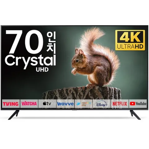삼성 TV 176cm(70인치) 24년형 크리스탈 UHD 4K LED 스마트 티비 70DU6900 로컬변경, 방문설치, 스탠드형, 70인치