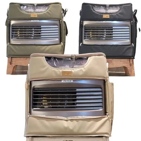 수납 가방 프리미엄 오픈형 이동링 지급 (신일 팬히터 1200 호환), 올리브 + 연료통부착 자석 이동링