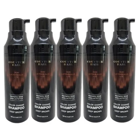 꾸띄르샴푸 시즌4 스킨락토7714 새치 염색 샴푸 190ml 5개, 진갈색