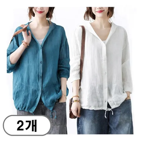 차쿠 1+1 중년 여성 체형커버 가디건 여성 루즈핏 체형커버 빅사이즈 거즈 가디건