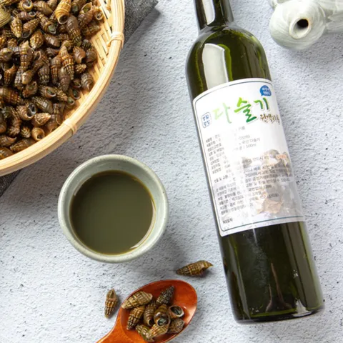 강원도 전통 국산 다슬기 기름 원액 500ml 1병(다슬기즙 15팩 깐다슬기 200g 1팩 증정), 1개