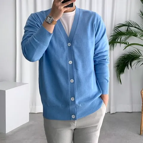 룩플레인 세련된 비스코스 브이넥 니트 가디건 12color