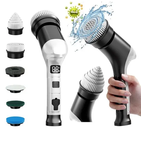 Bamifun 워시스핀 무선 전동 핸드형 욕실 주방 화장실 다용도 청소기 IPX6 방수 6in1세트, 혼합색상