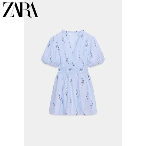 ZARA 자라 2026 봄여름 여성 벌룬 자수 프린트 원피스 3564086 044