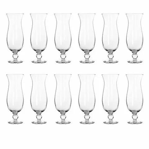 프로모션 리브비 허리케인 글래스 16온스. 12개 세트 벌크 팩 - 칵테일 피나 콜라다 또는 머드슬라이드용 브랜드 드링크웨어 핑크, Blank - Clear (16 oz.), 12 glasses