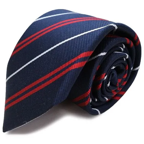 [미치코 런던] 명품 넥타이 일제 실크 100% 자가드직 레지멘 스트라이프 (A 무늬 : 레드)