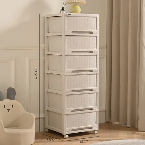똔따렐리서랍장5단 아이보리 보리 Wstug 정리함 이층 아이보리, 슬라이딩 휠 6층 조개 화이트 46x43x133.5cm