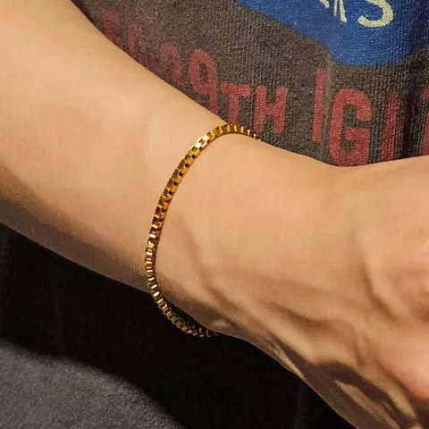 24k 순금 남자 2돈 박스 체인 커플 팔찌 선물