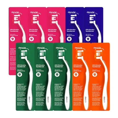 [덴클] NEW 올인원 플러스 케어 칫솔 10개(3단분리모/치과/치석/치간칫솔), 1개입, 10개