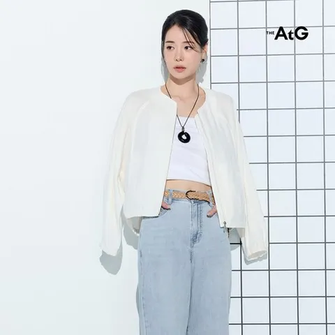 더엣지 [미리주문10%]26SS 프렌치린넨 혼방 봄버 자켓 3146697