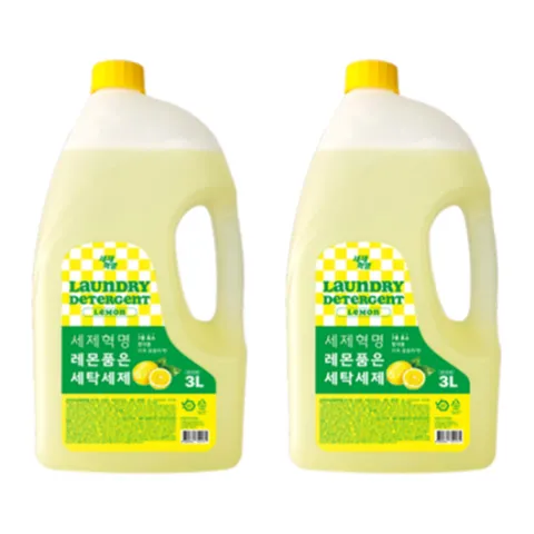 세제혁명 올바른 세제의 기준 레몬 세탁세제 3L x 2통, 2개