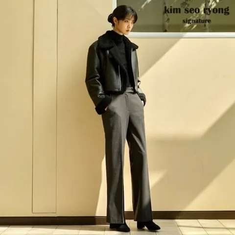 김서룡 시그니처헤링본 세미와이드 기모 팬츠 3종 런칭 가격 원 788774