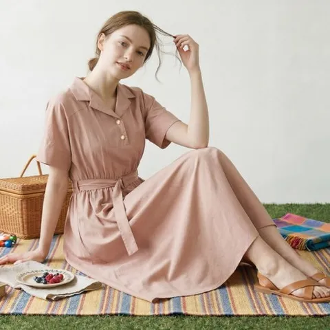 올리브데올리브 올리브데올리브오픈카라벨티드원피스YW4MO3110