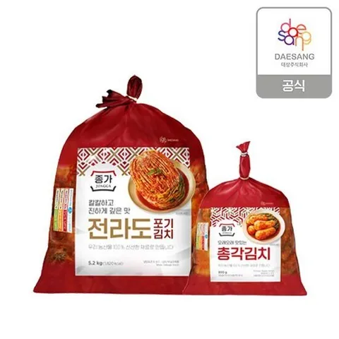 종가 종가집 전라도식 포기김치 + 총각김치, 1개, 6.05kg